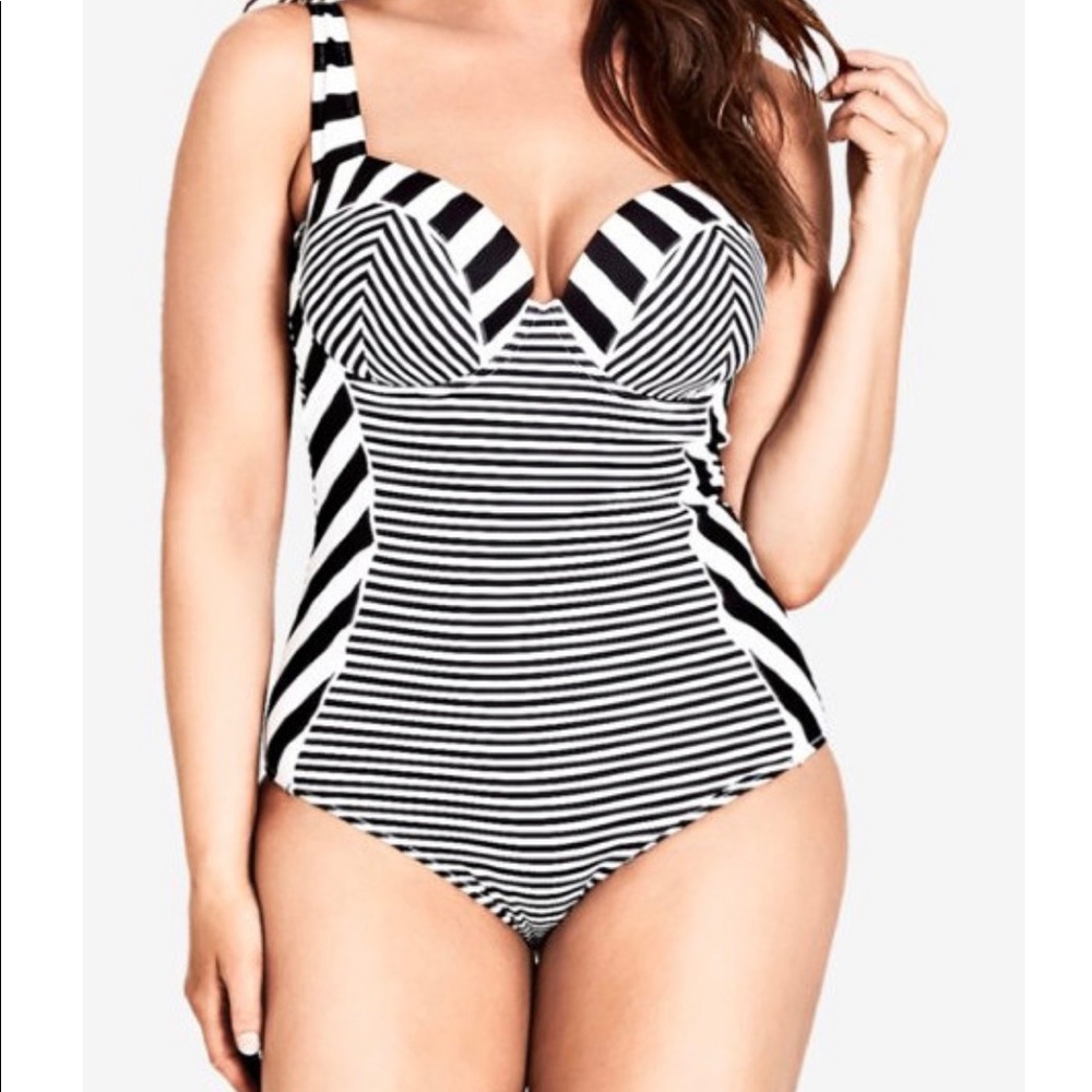 ASOS Striped Swimsuit Size 20 Plus